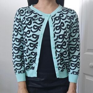 Divided By H&M Bows knit cardigan aqua black size XS